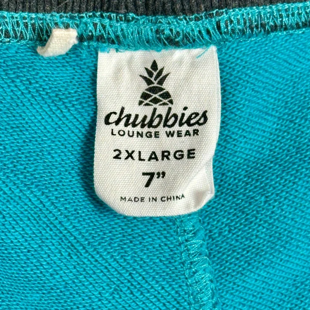 Chubbies Schwort Lounge Shorts Mens 2XL Teal Blue French Terry Athleisure 7.5